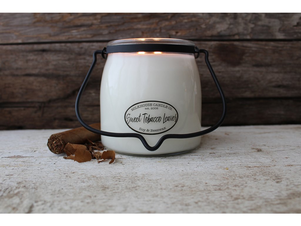 SWEET TOBACCO LEAVES Butter Jar 454g - Milkhouse Candles