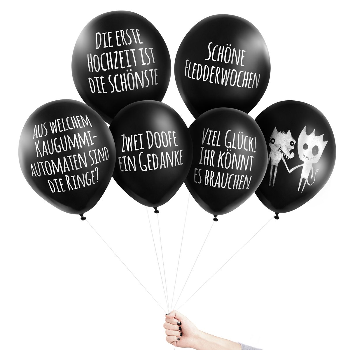 Anti-Party-Ballons "BLAUKRAUT AUF BRAUTKLEID"
