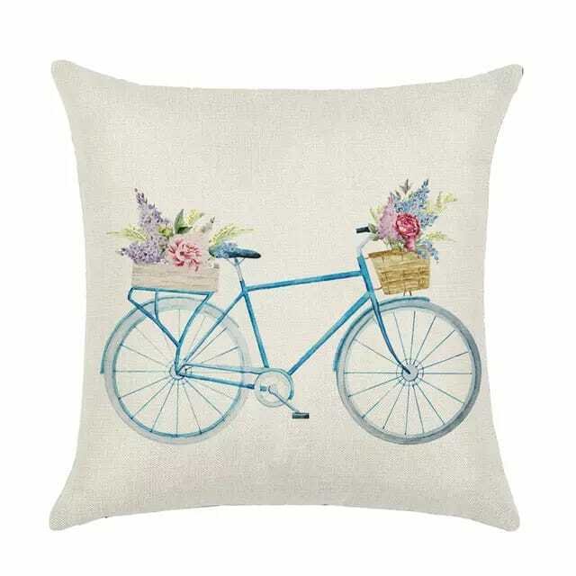 Kissenbezug Blume - Fahrrad