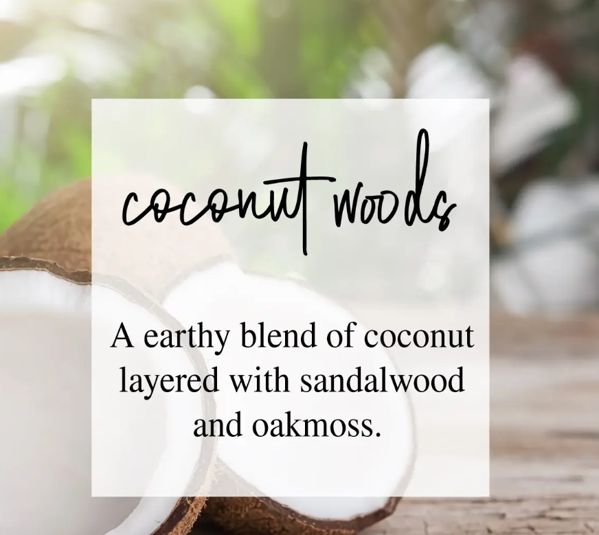 COCONUT WOODS Candle  16 oz - Timber Oak Candles