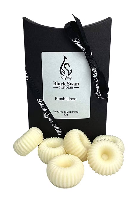 FRESH LINEN Melts - Black Swan Candles 