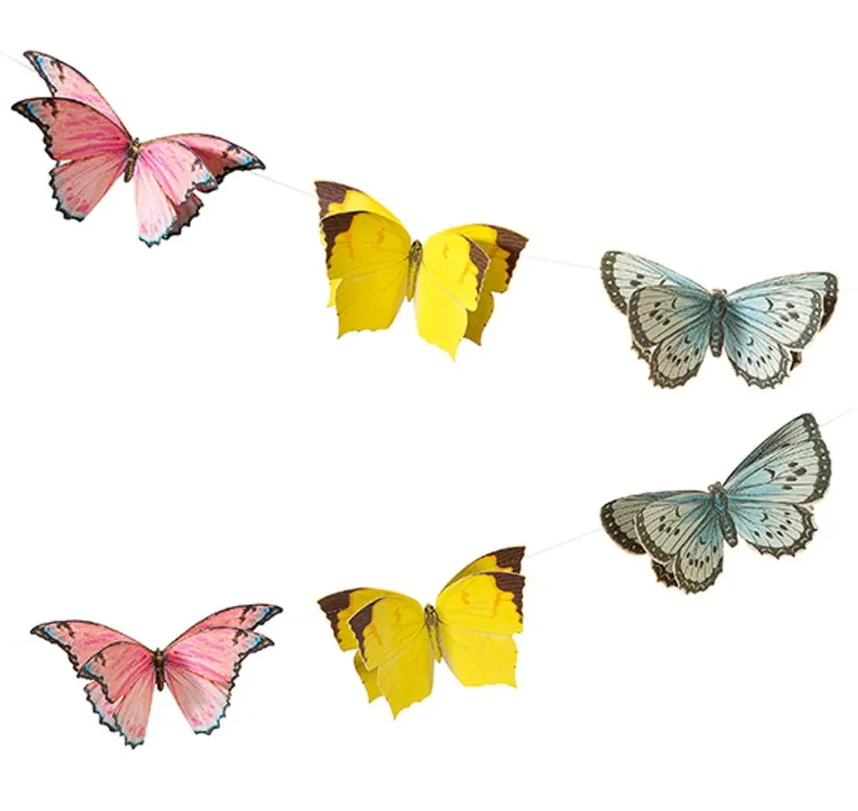 Fairy  Rosa Schmetterlings Girlande
