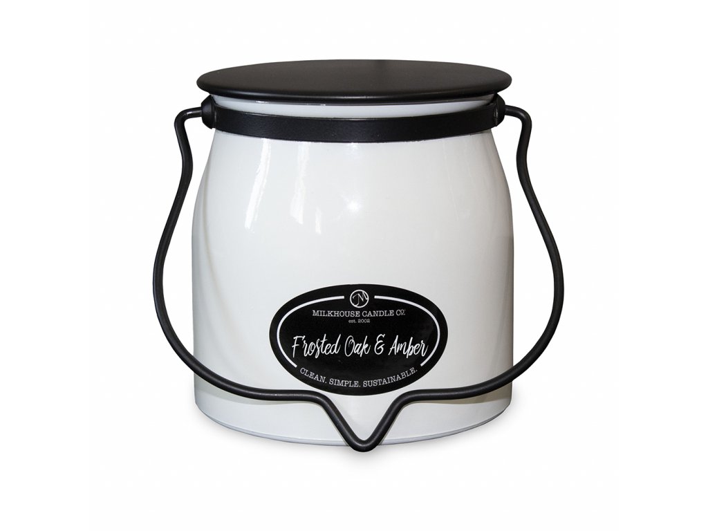 FROSTED OAK & AMBER Butter Jar 454g - Milkhouse Candles