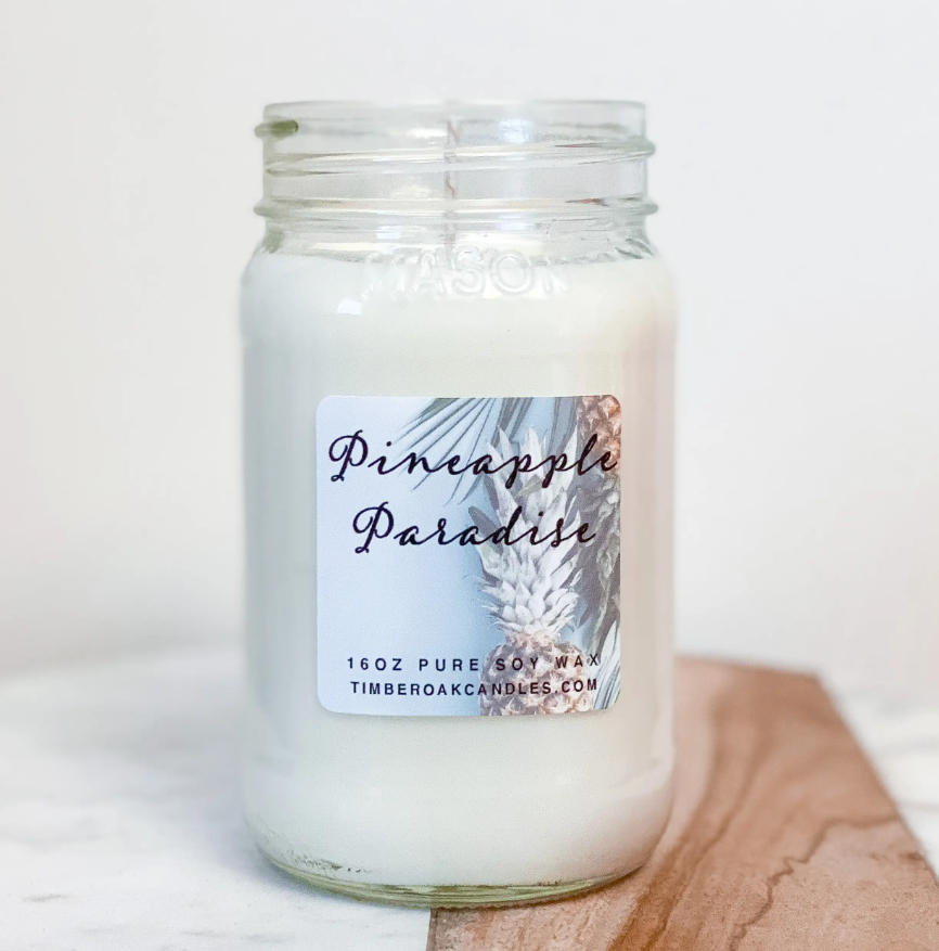 PINEAPPLE PARADISE Candle 16 oz - Timber Oak Candles